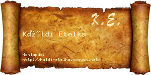 Káldi Etelka névjegykártya